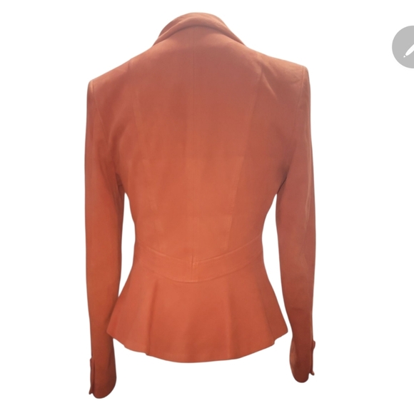 Identify Orange suede leather Jacket blazer xs - Picture 6 of 6